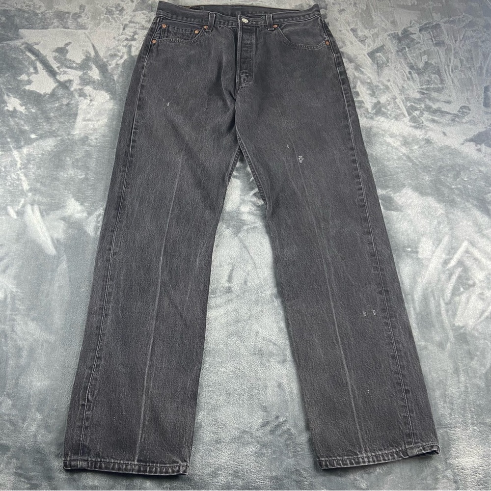 Vintage 501XX Levi’s Black Denim Jeans 36X32 Button Fly fits 31x32 US made